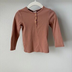 Toddler Long Sleeve Henley Shirt - Dusty Rose